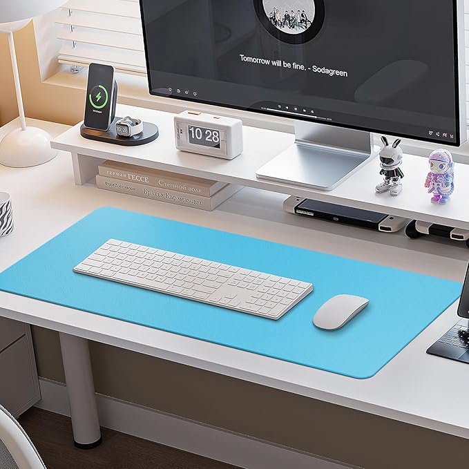 Boutilon Leather Desk Pad Protector, Non-Slip Mouse Pad, Laptop Desk Pad - Image 6