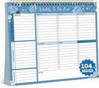 104 Pgs Weekly To Do List Notepad, 52 Duplex-Printed Undated Sheets 100 by ALKALO