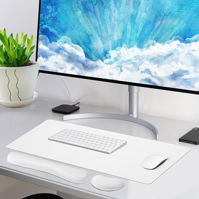 Bloss Leather Desk Pad and Keyboard Wrist Rest, Large Mouse Pad + Keyboard - Image 2