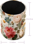 Leather Pen Holder for Desk Floral Butterflies Pretty Pencil Cup Desktop - Image 3