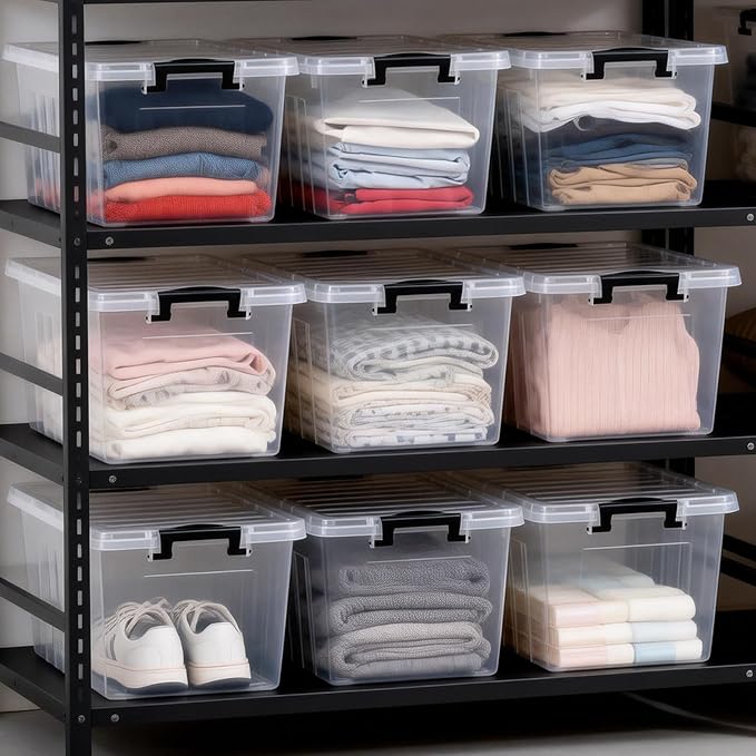 Citylife 22 QT Clear Plastic Storage Bins - Image 6