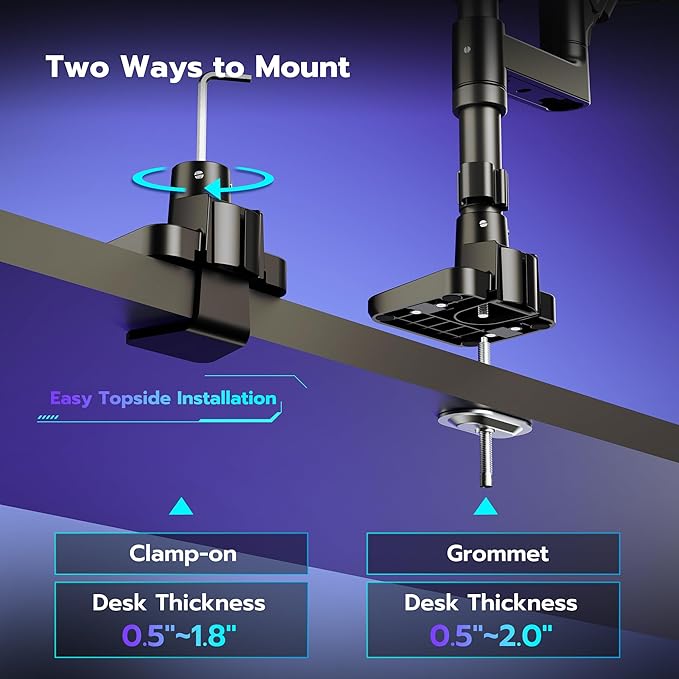 ARES WING Dual Monitor Arm Desk Mount - Image 7