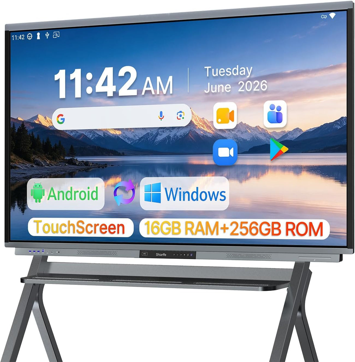 Shiarffe R9 55" Smart Board 16GB+256GB, Built-in 50MP AI Camera
