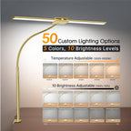 syrinx led desk lamp for office home, dual shown in use