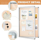 Geetery 36 x 24 Inch Enclosed Fabric Bulletin Board Tamperproof Lockable - Image 3