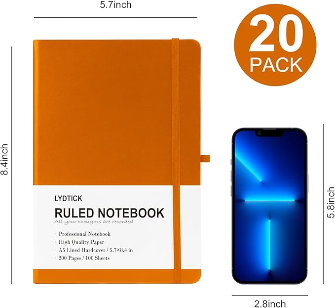 LYDTICK 20 Pack Journals for Writing College Ruled Notebooks Journal in Bulk - Image 2