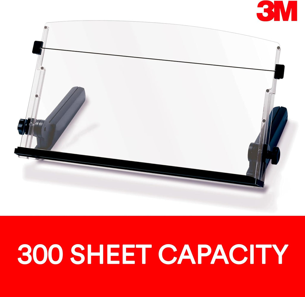 3m adjustable in-line document holder, black, dh640, 1 shown in use