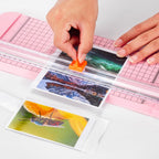 Straight Paper Cutter For crafting – Pink 12 Inch Paper Trimmer With Security Safeguard and Side Ruler, Perfect for Cardstock, Coupon,Photos and Crafting Paper.