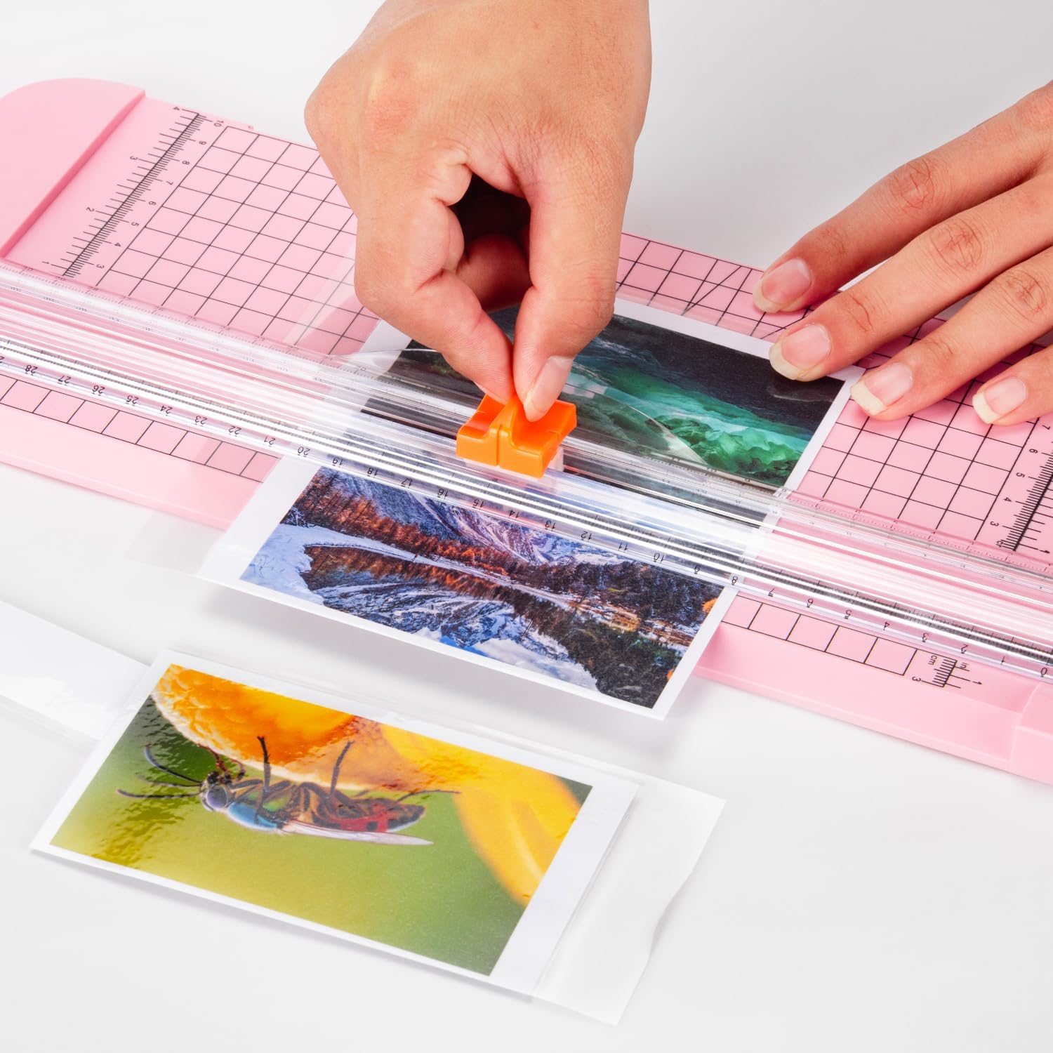 Straight Paper Cutter For crafting – Pink 12 Inch Paper Trimmer With Security Safeguard and Side Ruler, Perfect for Cardstock, Coupon,Photos and Crafting Paper.