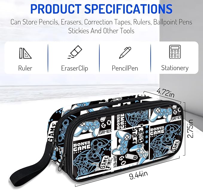 Fitvc Large Pencil Case for Boys, Gamer Boys Pencil Pouch for Kids Teens School - Image 5