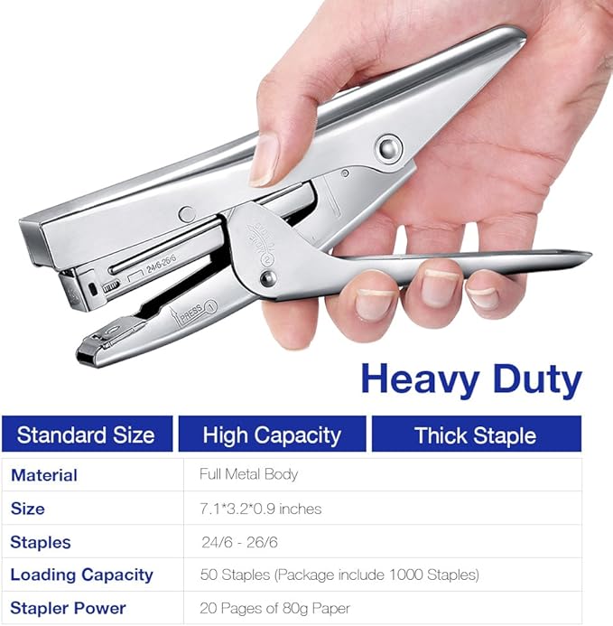 Stapler Heavy Duty with 1000 Staples and Staples Remover Set 20 Sheets Desktop - Image 2