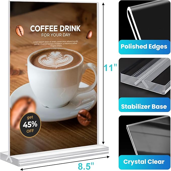 Acrylic Sign Holder 8.5x11, Plastic Flyer Display Holder - Image 4