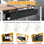 Oxford Cloth Under Desk Cable Management Tray, No-Drill 36" Desk Cable - Image 2