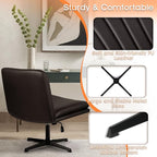 PUKAMI Criss Cross Legged Office Chair, Armless Office Desk Chair No Wheels - Image 5