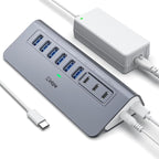 YH6AC Powered USB Hub 10Gbps, intpw 9-Port USB Splitter by intpw