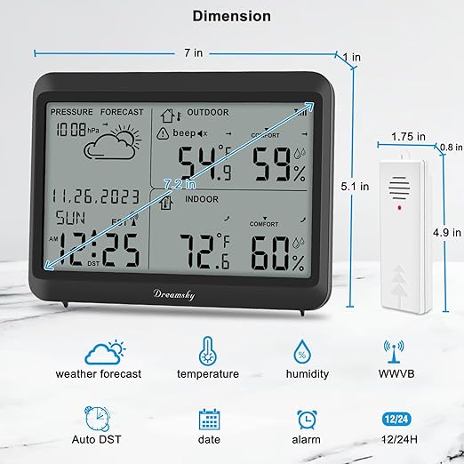 DreamSky Weather Station Indoor Outdoor Thermometer Wireless - Image 7