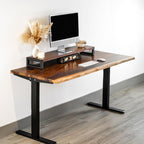 Standing Desk with Monitor Stand – Walnut Solid Wood Desk, Natural Live Edge - Image 9