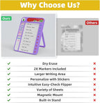 Magnetic Chore Chart for Kids, ADHD Task Tracker Easy-Check Routine Dry Erase - Image 4