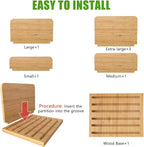Deefielly Desk File Mail Organizer Countertop, 5 Slots Bamboo Folder Sorter - Image 4