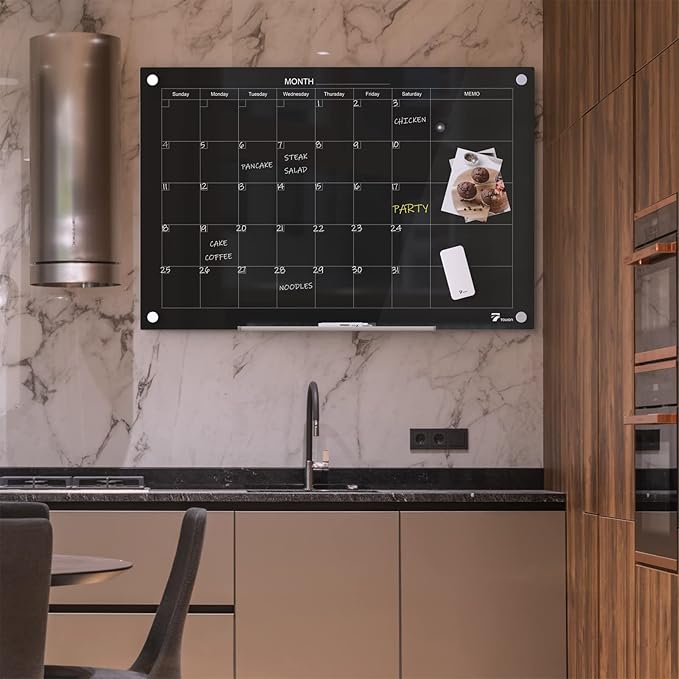 TOWON 47 x 35 Inch Glass Dry Erase Board Reminder, Magnetic Whiteboard Calendar - Image 3