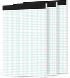 Zaviko Grid Paper Pads 8.5 x 11, 3 Pack, 4x4 Blue Quad Graph Paper Pads 8.5 x 11 by Home