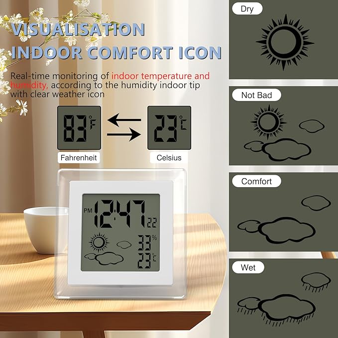 VOILEIPAGI Small Clock Digital Battery Operated Alarm Clock - Image 3