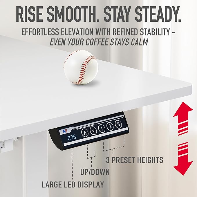 SHW 40-Inch Electric Height Adjustable Standing Desk - Image 7