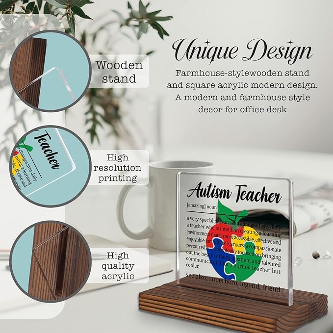 Autism Teacher Appreciation Gift, Special Education Teacher Thank You Sign - Image 3