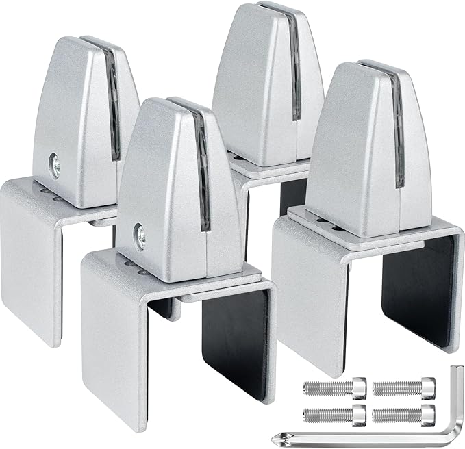 4 Packs Sneeze Guard Support, Aluminum Vertical Partition Board Clamp, Acrylic by First-zgel