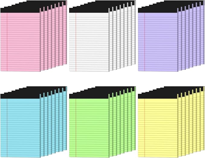 Colored Note Pads 5x8, 48 Pack Pink Small Legal Pads 5x8, College Ruled Small by Aidunmis