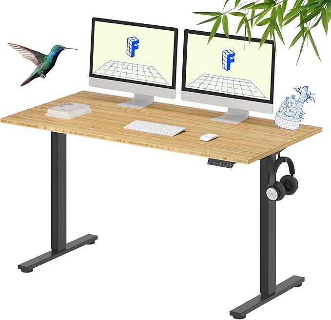 FLEXISPOT EN1 Bamboo Single-Piece Standing Desk, 55 x 28 Inches Ergonomic Desk by FlexiSpot