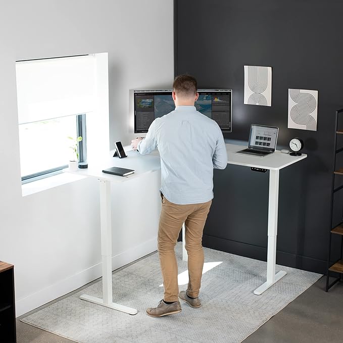 VIVO Electric Corner 63 x 55 inch L-Shaped Standing Desk, Memory Height - Image 2