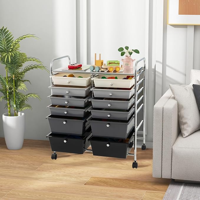 Happygrill 12-Drawer Rolling Storage Cart, Utility Cart - Image 2