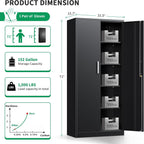 metal garage storage cabinet, durable metal storage solution, close-up detail