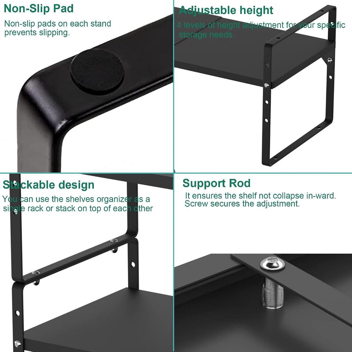iPEGTOP Expandable Cabinet Storage Shelf Organizer Rack, Heavy Duty Cupboard ...