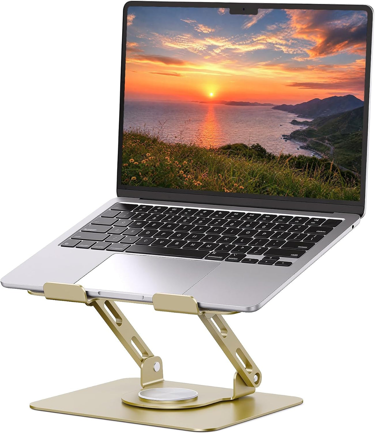 SOUNDANCE 360 Rotating Laptop Stand, Adjustable Riser,10-17", Gold