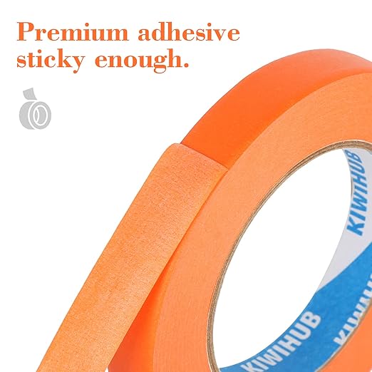 KIWIHUB Orange Painters Tape, 1 inch x 60 Yards x 5 Rolls - Image 5