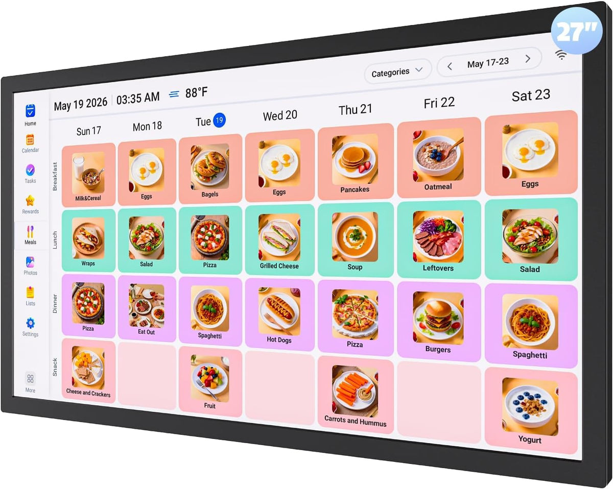 27" Digital Calendar Electronic-eCalendar WhiteBoard-Meal-Planner - Smar...