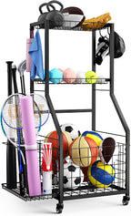 sports equipment garage organizer,garage ball storage rack for shown in use