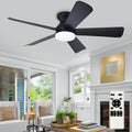 depuley modern ceiling fan with light: 42-inch black, main product view