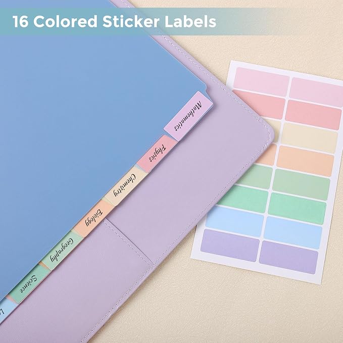 SKYDUE Durable Plastic 8-Tab Dividers, Big Tab Dividers - Image 3