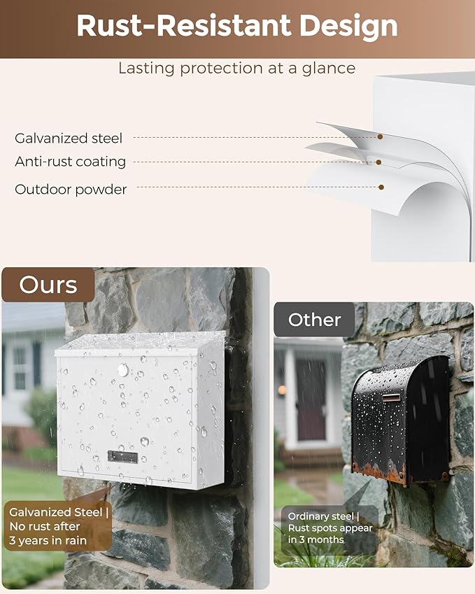 LAND·VOI Locking Wall-Mount Mailbox - Image 4