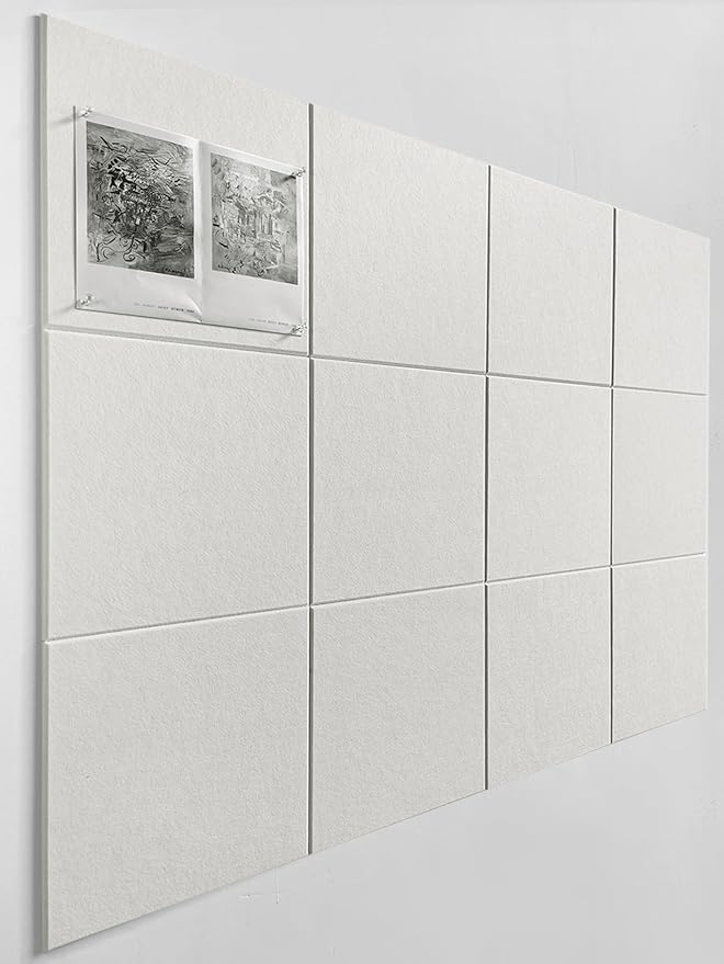 White Cork Board Tiles | Large Cork Board Alternative | Felt Wall Tiles | by DesignerManufacturerofInnovativeBulletinBoardSolutionsforHomeOffice