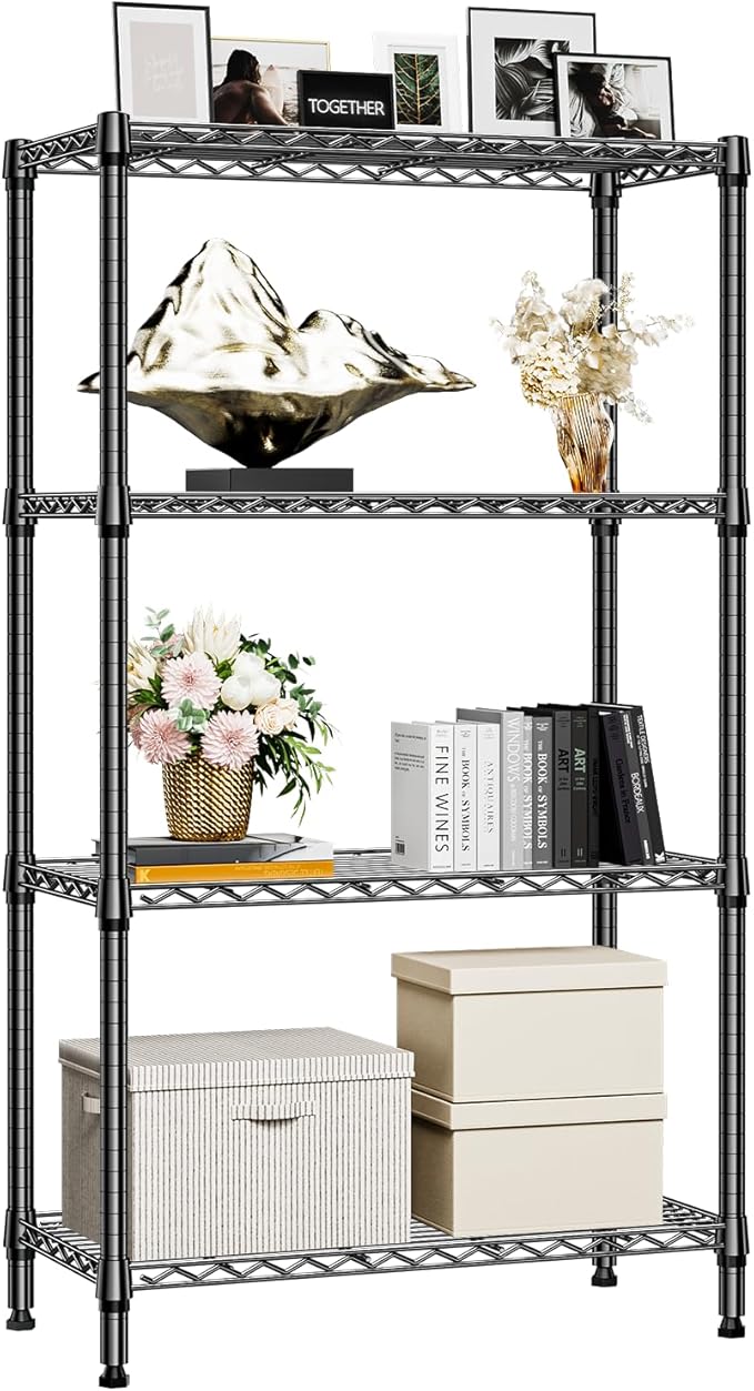 M MZG 1000 lbs 4 Tier Shelf Metal Storage Shelves Shelving Wire Rack Heavy Duty - Image 8