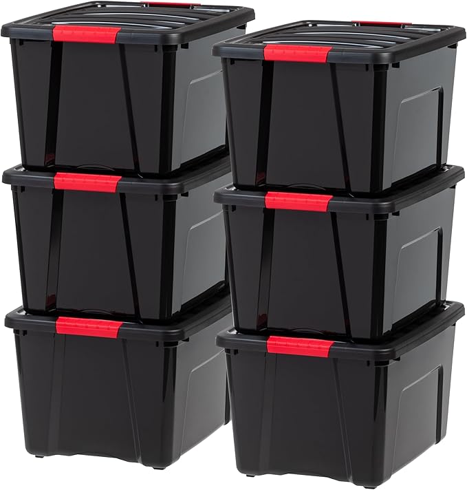 IRIS USA 40 Qt Stackable Plastic Storage Bins by IRISUSA