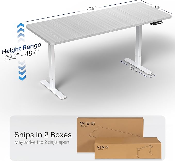VIVO Electric 71 x 30 in Standing Desk, Memory Height Adjustment, 1B Series - Image 3