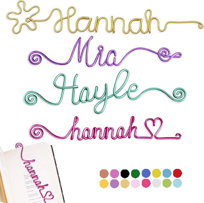LOFART Custom Bookmarks Personalized Wire Name Bookmark Metal Wire Name Page by LOFART
