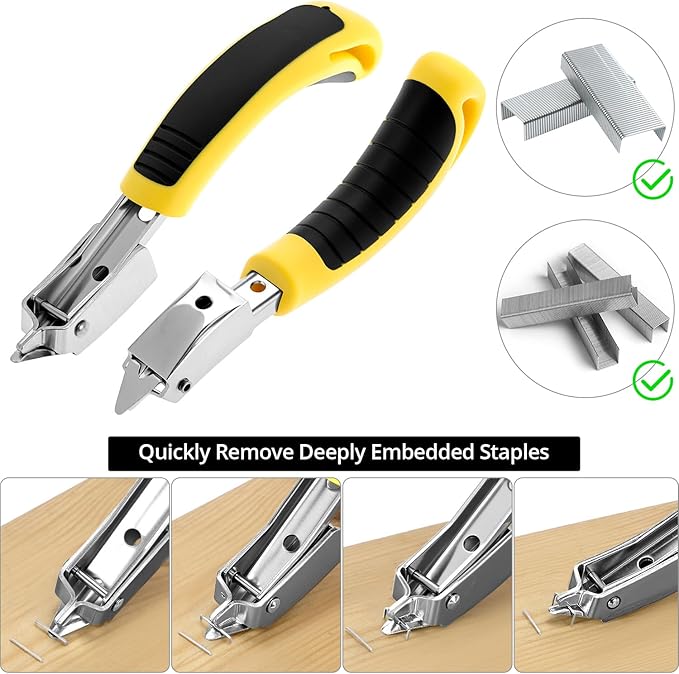 QWORK 4 Pcs Staple Remover Tool and Nail Puller Set, End Cutting Plier - Image 2