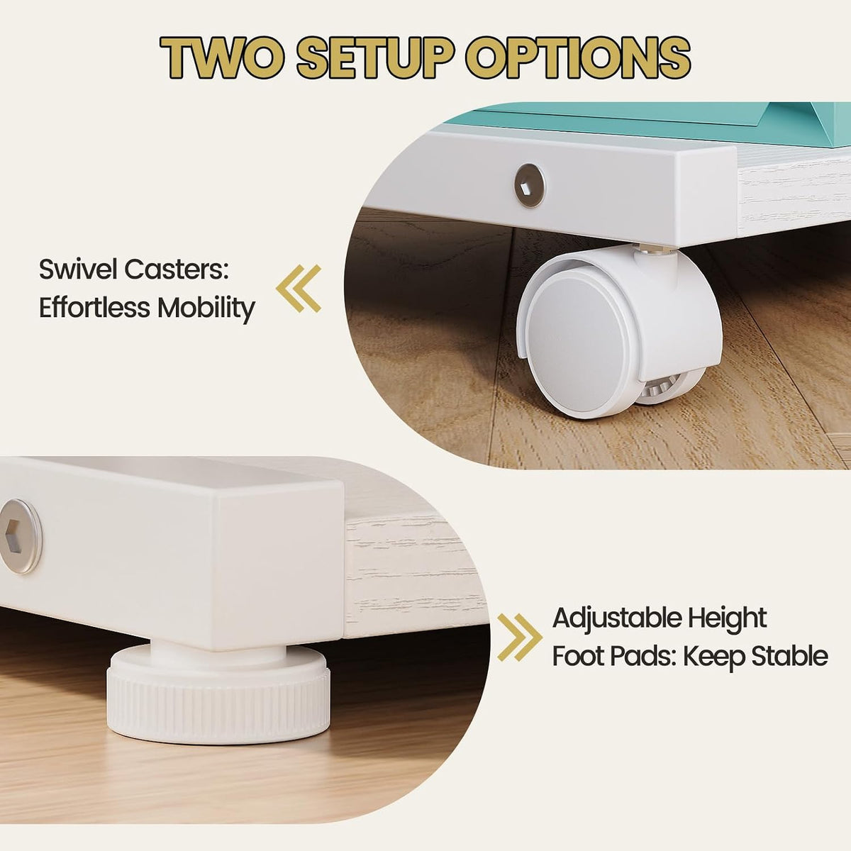 VEDECASA 2 Tier Modern White Wooden Under Desk Printer Stand with Storage Bag...