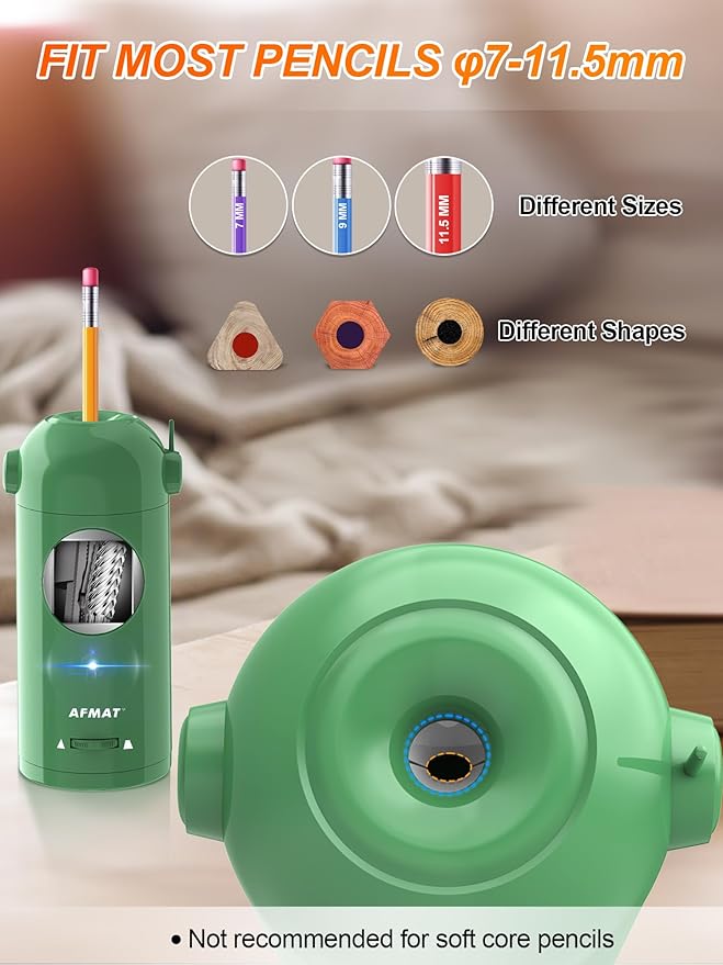 AFMAT Electric Pencil Sharpener, Fully Automatic Pencil Sharpener - Image 3